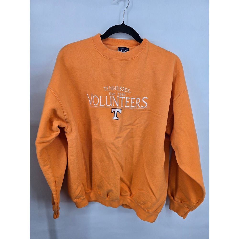 AS Sports Tennessee Volunteers Sweatshirt Mens Large Orange Embroidered Crewneck